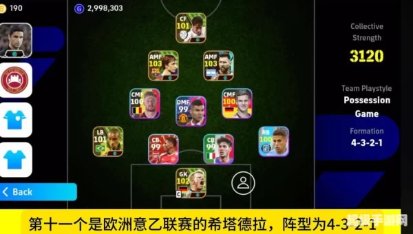 实况足球2013最佳阵容